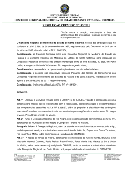 resolução cremesc nº 145/2011 - Conselho Federal de Medicina