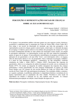 percepções e representações sociais de crianças sobre as águas