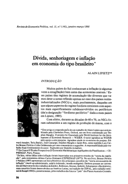 D&iacute;vida, senhoriagem e inﬂa&ccedil;&atilde;o - Revista de Economia Pol&iacute;tica