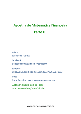 Apostila de Matem&aacute;tica Financeira Parte 01