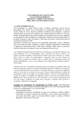 disciplina: direito municipal prof. dra. jana&iacute;na rigo santin 1. o que &eacute;