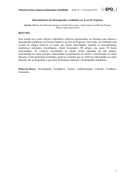 Determinantes do Desempenho Acad&ecirc;mico na &Aacute;rea de