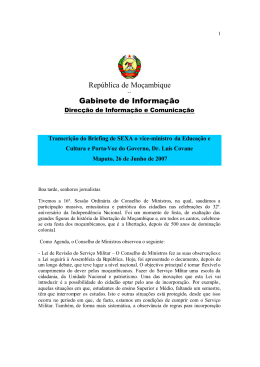 República de Moçambique Gabinete de Informação