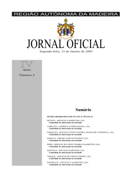 JORNAL OFICIAL - Governo Regional da Madeira