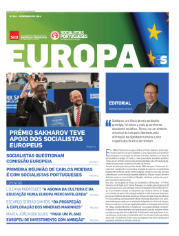 PR&eacute;mIO SAkhAROv Teve APOIO DOS SOcIALISTAS euROPeuS