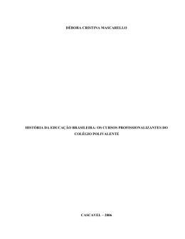 hist&oacute;ria da educa&ccedil;&atilde;o brasileira: os cursos