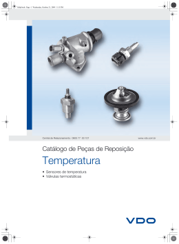 Temperatura - Catálogo de peças de reposição