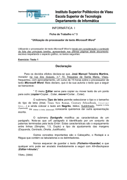 Ficha 3 - Escola Superior de Tecnologia