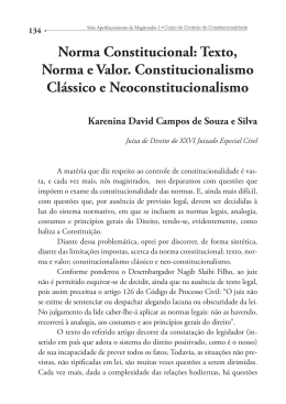 Texto, Norma e Valor. Constitucionalismo Clássico e