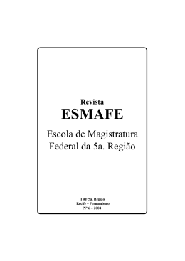 ESCOLA DE MAGISTRATURA FEDERAL DA 5a. REGI&Atilde;O