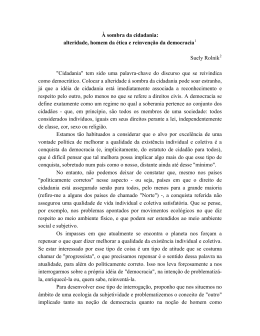 &Agrave; sombra da cidadania: alteridade, homem da &eacute;tica e - PUC-SP