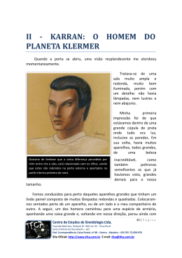 Cap. II - Karran, o homem do planeta Klermer.