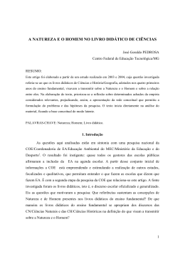 a natureza e o homem no livro did&aacute;tico de ci&ecirc;ncias - CEFET