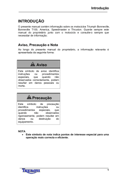 INTRODU&Ccedil;&Atilde;O Aviso Precau&ccedil;&atilde;o