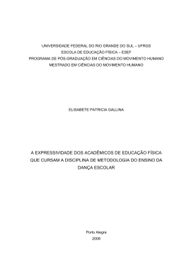 a expressividade dos acad&ecirc;micos de educa&ccedil;&atilde;o f&iacute;sica que cursam