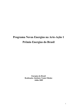Programa Novas Energias na Arte-Ação 1 Prêmio Energias do Brasil