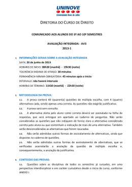 DIRETORIA DO CURSO DE DIREITO