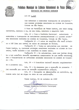 Que autoriza a subsidiar transporte de estudantes que cursam