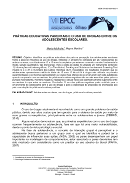 pr&aacute;ticas educativas parentais e o uso de drogas entre os