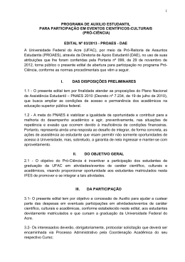 Edital Pró-Ciência 2013 - Universidade Federal do Acre