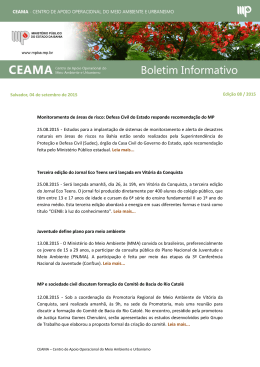 Boletim Informativo do CEAMA 8ª Edição / 2015