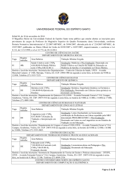 Edital - UFES - Universidade Federal do Esp&iacute;rito Santo