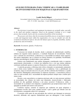an&aacute;lise integrada para verificar a viabilidade de