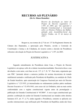 RECURSO AO PLEN&Aacute;RIO - C&acirc;mara dos Deputados