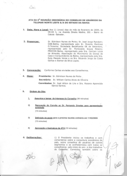 ara oa si` Reunião osotnánm oo coNsELHo os usuaruos oa