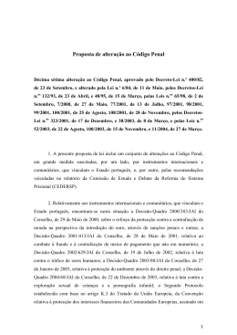 Proposta de altera&ccedil;&atilde;o ao C&oacute;digo Penal