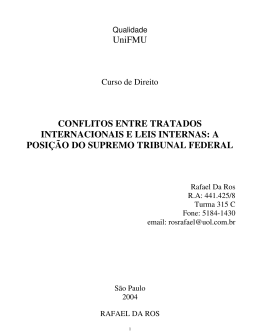 conflitos entre tratados internacionais e leis internas