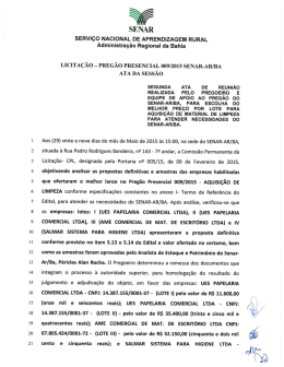 Segunda ata da sess&atilde;o de abertura