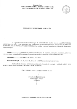 EXTRATO DE DISPENSA 001-15-SL