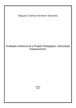 Avaliação Institucional e Projeto Pedagógico: articulação