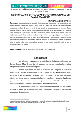 &iacute;ndios urbanos: estrat&eacute;gias de territorializa&ccedil;&atilde;o em campo grande