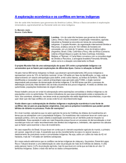 A explora&ccedil;&atilde;o econ&ocirc;mica e os conflitos em terras ind&iacute;genas
