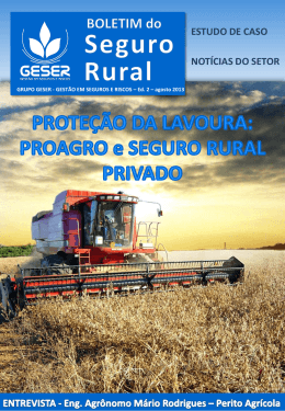 Boletim do Seguro Rural - 2ª Edição / Agosto - 2013