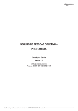 Prestamista - Cr&eacute;dito Protegido - v1.1 - vig&ecirc;ncia