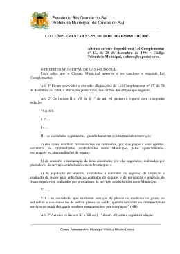 Lei Complementar nº 295/2007 - Prefeitura Municipal de Caxias do