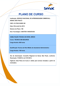 PLANO DE CURSO - Senac S&atilde;o Paulo