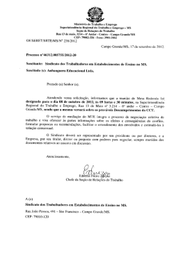 ofício - Sintrae/MS