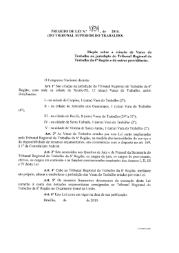 PROJETO DE LEI N.” lgšq, de 2015. (DO TRIBUNAL SUPERIOR DO