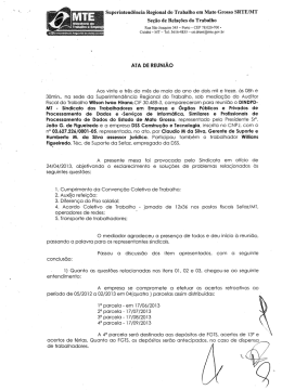Superintendência Regional do Trabalho em Mato - SINDPD-MT
