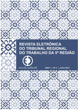 revista eletr&ocirc;nica do tribunal regional do trabalho