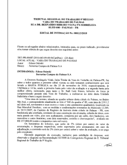 TRIBUNAL REGIONAL DO TRABALHO 9a REGIAO