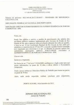 PODER JUDICLARIO DA UNIÃO TRIBUNAL REGIONAL DO