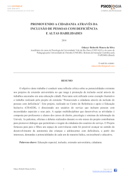 promovendo a cidadania atrav&eacute;s da inclus&atilde;o de pessoas com