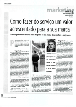 Servi&ccedil;o - Um Valor