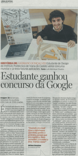 Estudante ganhou concurso da Google