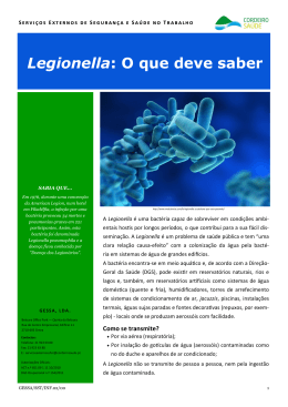 Legionella: O que deve saber